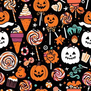 an image of halloween candy and candies on a black background that is seamless Halloween Candy Hd Festive Fall & Halloween Pattern, Halloween Candy Background Images, Halloween Treats, black