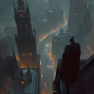 an aerial view of a city at night with the moon in the sky and buildings lit up Arkham Halloween Gotham City Hd, Dark Knight City, Dark Gotham City Background, Arkham Games, dark slate gray
