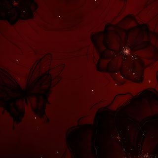 red flowers and butterflies are floating in the water on a dark background with light reflections Burgundy Halloween Red Colour, Maroon Aesthetic, Burgundy Aesthetic, Red And Black,