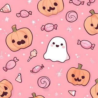 a pink background with lots of halloween pumpkins and ghost faces Halloween Iphone Pink Pink Halloween Ipad, Halloween Iphone Pink, Cute Pink Halloween Iphone,