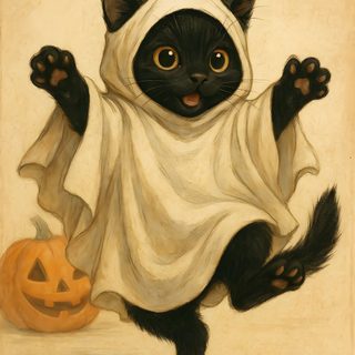 Cat In A Costume Drawing, Halloween Cute Cat, Kawaii Cat Halloween, Halloween Cats, Image Halloween, Halloween Artwork, Halloween Painting, Halloween Drawings, Black Cat Art Halloween Cat For Walls Cat In A Costume Drawing, Halloween Cute Cat, Kawaii Cat Halloween, burlywood