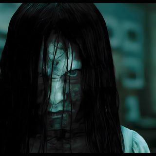 a man with long hair and blue eyes is staring at the camera while standing in front of a building Scary Halloween For Desktop Grinch 2000, Michael Myers, Norman Bates, The Grudge, Freddy Krueger, black