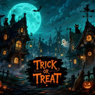 an animated halloween scene with pumpkins and jack - o'- lanterns Halloween Village 4k black