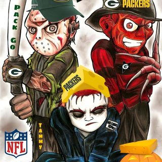 the green bay packers are wearing costumes for halloween Packers Halloween Packers Halloween, Green Bay Packers Stadium Drawing, Cartoon Packers Vs Bears Funny, sienna