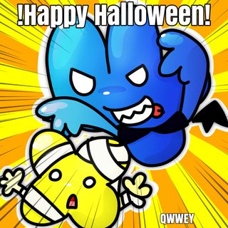 an image of a cartoon character with the caption happy halloween Bfdi Halloween Bfdi Costume, Bfdi Halloween, X Cosplay Bfdi, Bfdi Halloween Pfp, Osc Fanart, goldenrod
