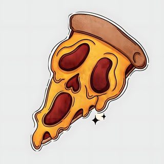 a piece of pizza with cheese and pepperoni on the top is flying in the air Halloween Pizza Cartoon Graffiti Pizza, Pizza Sketch, Pizza Slice Drawing, Pizza Tattoo, gainsboro