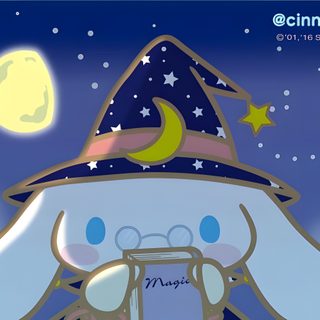 an elephant wearing a hat and holding a cell phone in front of a full moon Cinnamoroll Halloween Laptop Cinnamoroll Halloween Laptop, Cinnamoroll Halloween Pfp, Cinnamoroll Ghost, slate gray