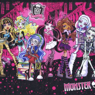 an image of monster high characters in pink and black Monster High Halloween Monster High Alle, Pad Backgrounds, For Ps4, Computer Y2k, dark slate gray