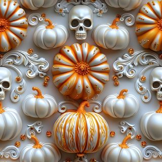 an image of pumpkins and skulls on the wall for halloween decoration or as a background Halloween Celtic Tiles Custom Halloween Backgrounds, Cool Halloween, Fall Skull, 3d Halloween, gray