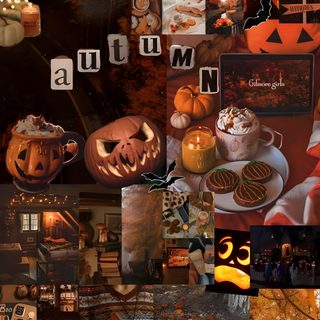 a collage of photos with pumpkins, candles and other things in them for halloween Athstetic Halloween Fall Witch Aesthetic, Witchy Autumn, Witchy Autumn Aesthetic, Fall Collage, saddle brown
