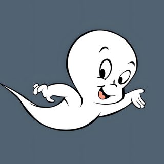 an animated ghost with its arms out and eyes wide open, running through the air Casper Halloween Cartoon Ghost Character, Cute Ghost Illustration, Halloween Decoration Ideas, dim gray