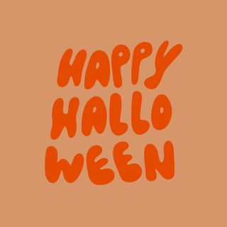 the words happy halloween written in orange on a brown background Cute Orange Halloween dark salmon