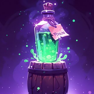 a purple and green blender sitting on top of a barrel in front of a dark background Halloween Potion Galaxy Dice Potion Bottle, Glowing Potion Design, Glowing Potion Drawing, midnight blue