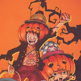 an image of two children dressed up in halloween costumes with pumpkins on their heads Luffy Halloween One Piece Fall, One Piece Pumpkin, Luffy Pumpkin, One Piece Halloween Pfp, tomato