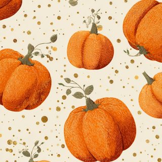 a painting of pumpkins on a white background with gold dots and polka dotes Halloween Pumpkin Design Pumpkin Ideas, Pumpkin Background, Pumpkin Aesthetic, antique white