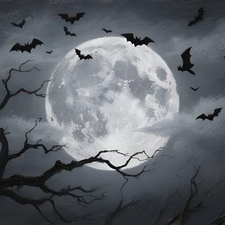 bats flying in front of a full moon Full Moon Halloween Dark Halloween Desktop, Bats In The Moonlight, Bat And Moon Background, dark slate gray