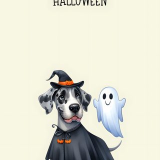 a dog dressed up as a ghost and holding a pumpkin Dog Halloween Iphone Cute Halloween Dog Cartoon, Cute Halloween Puppy, Cute Halloween Puppy Backgrounds, beige