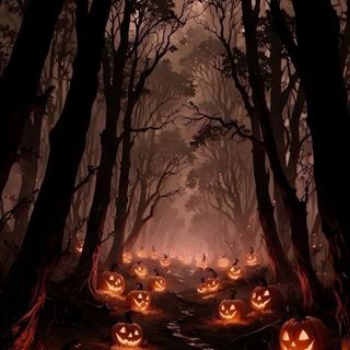 pumpkins are lit up in the woods for halloween Adult Halloween Halloween, Image Halloween, Halloween Iphone Backgrounds, Halloween Backgrounds, black