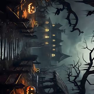 Halloween Village 4k black
