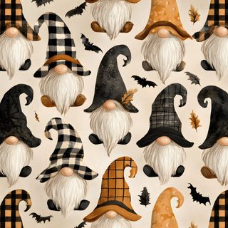 an image of halloween gnomes with hats and bats on white background for wallpaper Halloween Gnomes 4 Fall Gnome Iphone, Gnome Pattern On Black Background, Gnome Halloween, Design, silver