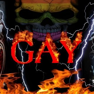 the words gay are surrounded by fire and skulls Gay Halloween Skull Reaction Pic, Cursed Pride Flags, Skull Meme, Pride Flag Colors Meme, black