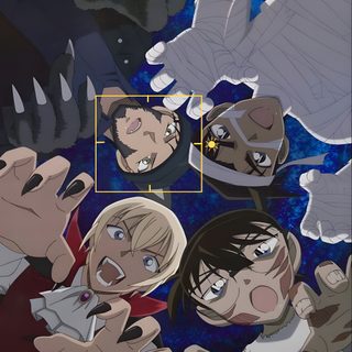 an image of some anime characters on the phone Detective Conan Halloween Pixel Art Conan, Detective Conan Iphone, Detective Conan Art, dark slate gray