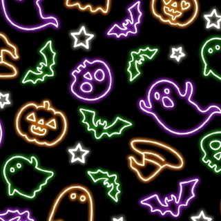 halloween seamless background with neon lights and ghost faces Neon Halloween Pattern Background Halloween Aesthetic, Iphone Halloween, Halloween Backgrounds Aesthetic, black
