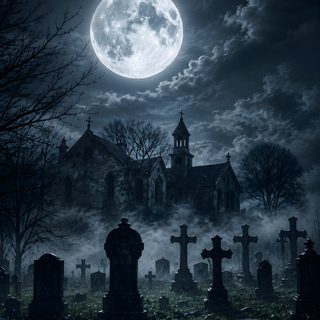 a cemetery with tombstones in front of a full moon Old Scary Horror Halloween Spooky Background, Halloween Iphone Backgrounds, Scary, dark slate gray