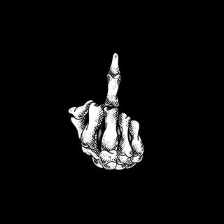 a black and white drawing of a hand making the middle finger sign with it's fingers Halloween Middle Finger Gray Phone Icons, Middle Finger Emoji Black Background, Iphone Iphone Black Skeleton Middle Finger,