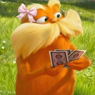 the lorax is reading a book while sitting on a rock in the grass Preppy Lorax Halloween Lorax Reaction Pic, The Lorax Pfp, Lorax Aesthetic, The Lorax Aesthetic, sienna