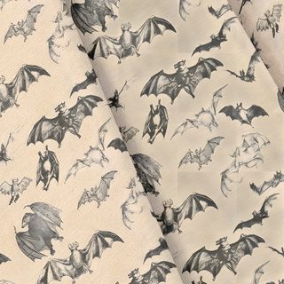 an image of a bat pattern on a white background that is very soft and warm Vintage Bats For Halloween Fabric And Flying Bats Fabric, Bats Fabric, Brown Bat Fabric Design, silver