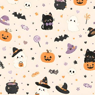 #Halloween#Halloweenaesthetic#Halloweenwrappingpaper#Halloweenideas#Wrappingpaper#Wrappingpaper#cuteghost Halloween - Bats And Cats - Cream linen