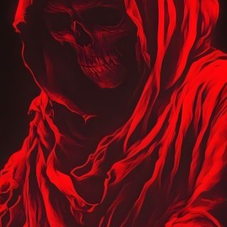 a person with a red hood and scarf Halloween Red Skull Red Spectre, Cool Red Grim Reaper, Red Grim Reaper 4k, Red Grim Reaper, Ghost Red, maroon