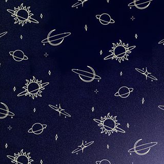 an image of the sun and planets on a blue background with white lines that appear to be drawn by hand Hand Drawn Halloween Constellation Navy black