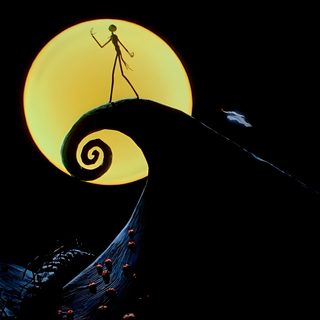 the silhouette of a person standing on top of a wave in front of a full moon This Is Halloween 4k Robert Ford, The Nightmare Before Christmas, Thelma Y Louise, black