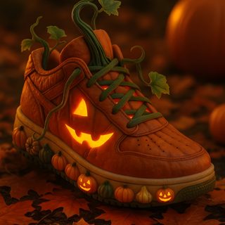a pair of shoes with glowing pumpkins on the side and green leaves around them Halloween Retro Shoes With Pumpkins Halloween Fashion, Fall Festival, Halloween Cat, Festival, maroon