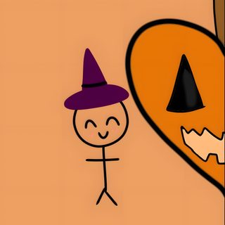 a drawing of a person wearing a witches hat standing next to a pumpkin shaped object Best Friend Halloween Cute Halloween Illustration, Diy Halloween Card Ideas, Halloween Party Invitation Design, sandy brown