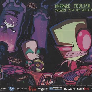 an advertisement for the upcoming cartoon show Invader Zim Halloween Anime Dvd Collection Ideas, Cartoon Poster Design, Invader Zim 2004 Dvd, dark slate gray