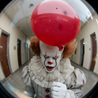 a creepy clown with a red balloon on his head is reflected in a round mirror Wrecking Ball Halloween 4k Anime Naruto, Naruto, Dibujos Bonitos, Halloween, dim gray