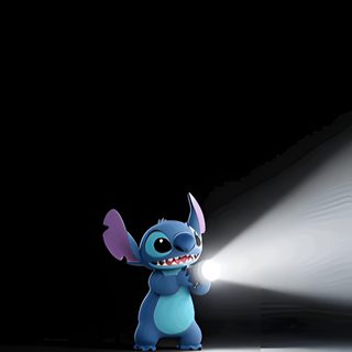 stitcher from stitchers is shown in the dark with light coming through his eyes Halloween Stitch Gif Stitch Flashlight Gif, Stitch Live Gif, Stitch Running Gif, Stitch Background Gif, black
