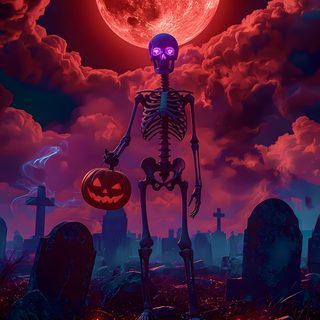 a skeleton holding a jack o lantern in front of a full moon Dope Halloween Halloween Iphone Scary, Halloween Backgrounds Scary, Scary Halloween Iphone, black