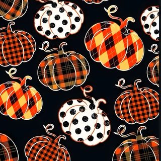 a black background with orange and white pumpkins on it's sides is shown Halloween Thanksgiving Goth Thanksgiving, Plaid Thanksgiving, Fall Pumpkin Plaid Background, Pattern, black