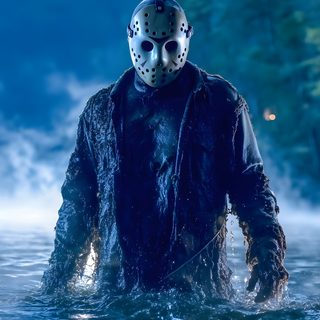 a person wearing a mask in the water Halloween Jason Voorhees Jason Voorhees, Jason Voorhees Art, Jason Horror, Horror Movie Tattoos, teal