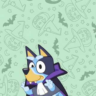 an image of a cartoon character on a green background Bluey Halloween Iphone Bingo Funny, Blues Clues, Halloween Inspo, Halloween Paper, Disney Drawings, light gray