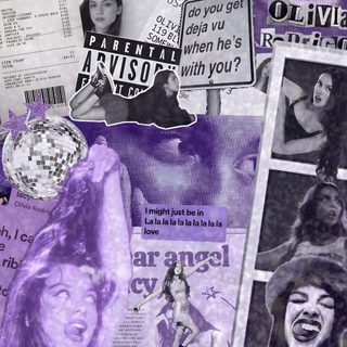 the collage has many different pictures and words on it, as well as an image of a woman's face Halloween Olivia Rodrigo Core + Aesthetic, Cute Pattern, K Pop Music, Cute Patterns, Pattern, light slate gray