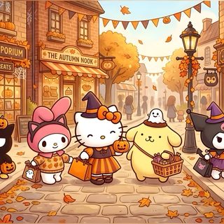 hello kitty and her friends are dressed up for halloween Sanrio Halloween Laptop peru
