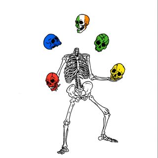 a drawing of a skeleton juggling colorful balls One Direction Halloween Colorful Skull Illustration, Halloween Decoration Ideas, Skeleton Art Design, white
