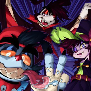 three cartoon characters are posing for the camera with their arms in the air and one has his hand up Halloween Animaniacs Yakko Warner Cosplay, Yakko Warner Fanart, Animaniacs Fanart, dark slate gray