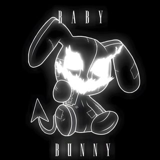 the bunny logo is glowing in the dark Halloween Bunny Don't Touch My Phone Funny, Black And White Rabbit, Rabbit, Doll Drawing,