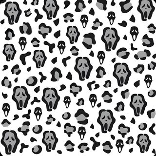 black and white animal print with different shapes Halloween Cheetah Print Ghost Face Pattern, Spooky Season Tumbler Patterns, Scream Face Svg Free, white smoke